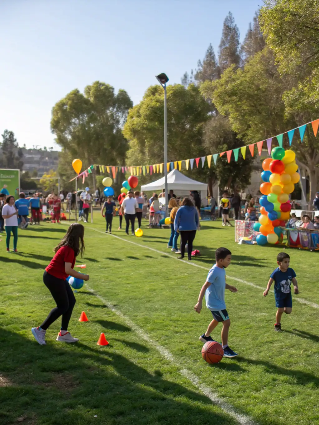 A diverse group of community members participating in a sports event, highlighting the inclusive and welcoming environment of ASSOCIATION SPORTIVE SAINT PAUL CAEN.