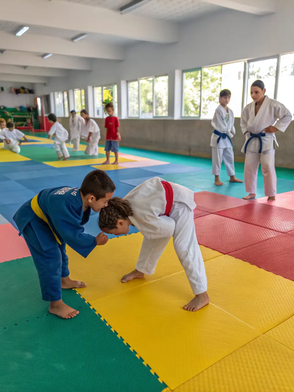 Image of children practicing judo at ASSOCIATION SPORTIVE SAINT PAUL CAEN, showcasing discipline and respect.